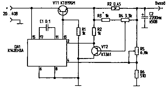Регулируемый стабилизатор напряжения на LM317T (КР142ЕН12А)
